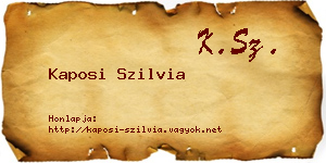 Kaposi Szilvia névjegykártya