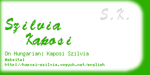 szilvia kaposi business card